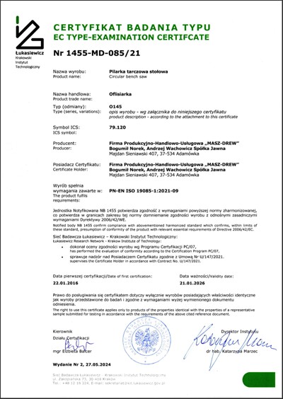 Certyfikat Oflisiarka